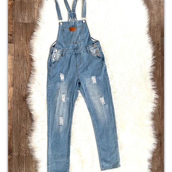 Jean Distressed Overalls - Picture 11 of 11